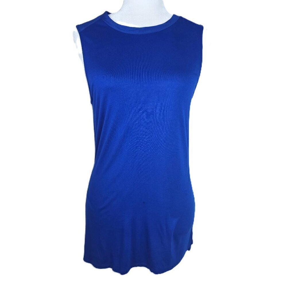 Vince Royal Nautical Blue Silk Sleeveless Tunic Top Size M